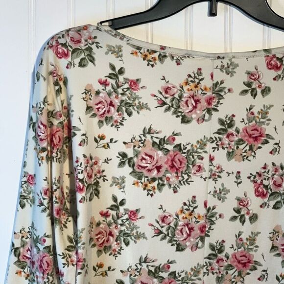 Doublju Wrap Top Women’s 2Xlarge Multicolor Floral Cottage Core 3/4 Sleeves - Picture 9 of 12